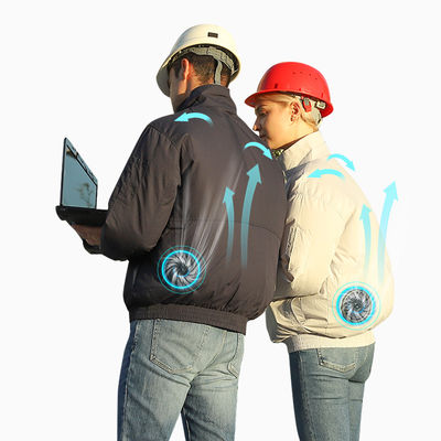 ODM Aircon الملابس مروحة التبريد سترة تنفس البوليستر القطن
