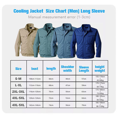 ODM Blue Air Conditioned Shirt 7.2V Battery Cooling Jacket مع مروحة