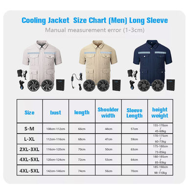 قميص قطن بوليستر مكيف هواء مقاس M L XL XXL XXXL رمادي فاتح
