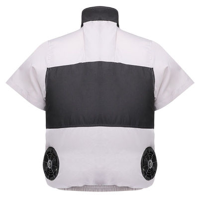 سترة مروحة تبريد باللون الرمادي الفاتح والأسود S/M/L/XL/XXL/XXXL اختيارية مع بطارية 6700 مللي أمبير في الساعة