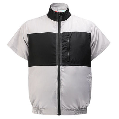 سترة مروحة تبريد باللون الرمادي الفاتح والأسود S/M/L/XL/XXL/XXXL اختيارية مع بطارية 6700 مللي أمبير في الساعة